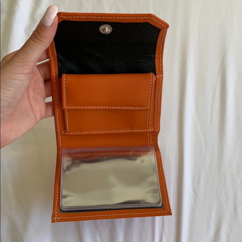 NWOT Small Orange Leather Wallet (Unisex) - Picture 3 of 4